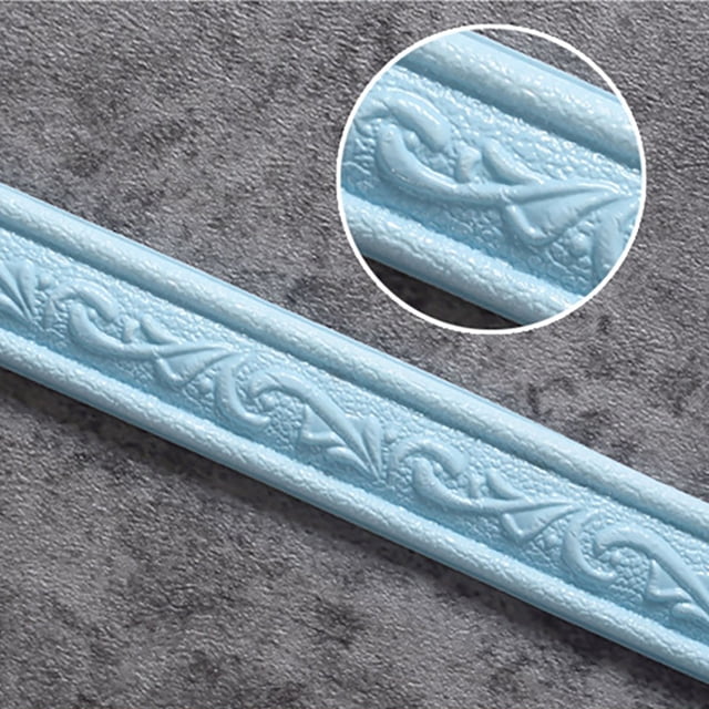 Wall Trim Line Skirting Border 3D Pattern Sticker Decorative Self Wall Border Strip Foam Molding Trim For Home Baseboard Corner Line Wall Waist Lines Wallpaper And Decorations for Wall Sticker Decals
