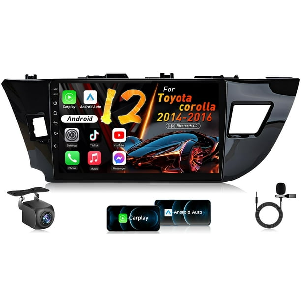 Radio estéreo para automóvil para Toyota Corolla 2014-2016: Actualización 5G-WiFi Unidad principal con pantalla táctil de 10.1" 1280 * 800 - Carplay inalámbrico Android Auto Bluetooth GPS RDS EQ HiFi