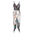 thumbnail image 4 of Seyurigaoka Women Sexy Jumpsuit Printed Pattern Deep V-neck Sleeveless Overalls, 4 of 8
