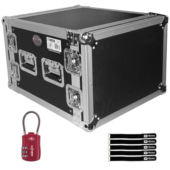 ProX T-8RSS 8U Space 19" Depth Amp Rack Mount ATA Flight Case with TSA Combination Lock Package