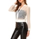 thumbnail image 4 of Chaqueta bomber ligera de mujer con mangas largas, cierre y transparente XS blanca, 4 of 7