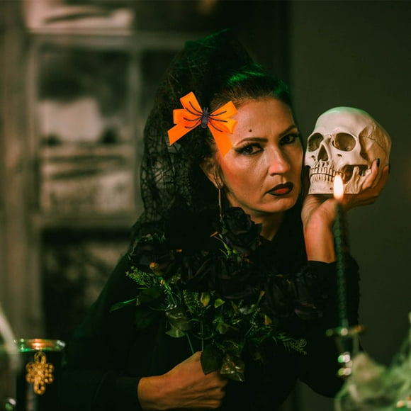 Accesorio de pinza para el cabello con lazo para disfraz de Halloween,linda y divertida pinza lateral para el cabello para fiestas y disfraces festivos