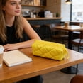 thumbnail image 7 of Summer Saving!Back_to_School Supplies Under $5 dollars!Special Pencil Case Pouch, High-valueCandy-colored Pencil Case SoftStationery Storage Bag Large Zipper Cosmetics Storage Bag, Yellow, 7 of 7