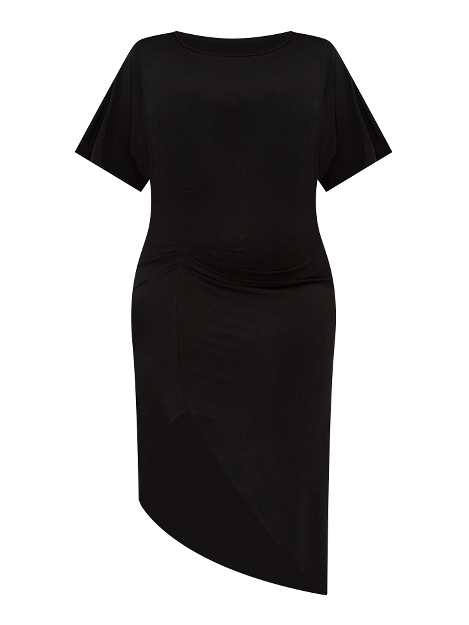 ELOQUII Elements Women's Plus Size Dolman Sleeve Ruched Dress