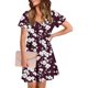 thumbnail image 3 of Vestido Corto de Verano Moda Gradiente Corto de Manga en V Cuello Vestido Casual, Poliéster Ligero de Verano, Lavado de Manos, 3 of 7