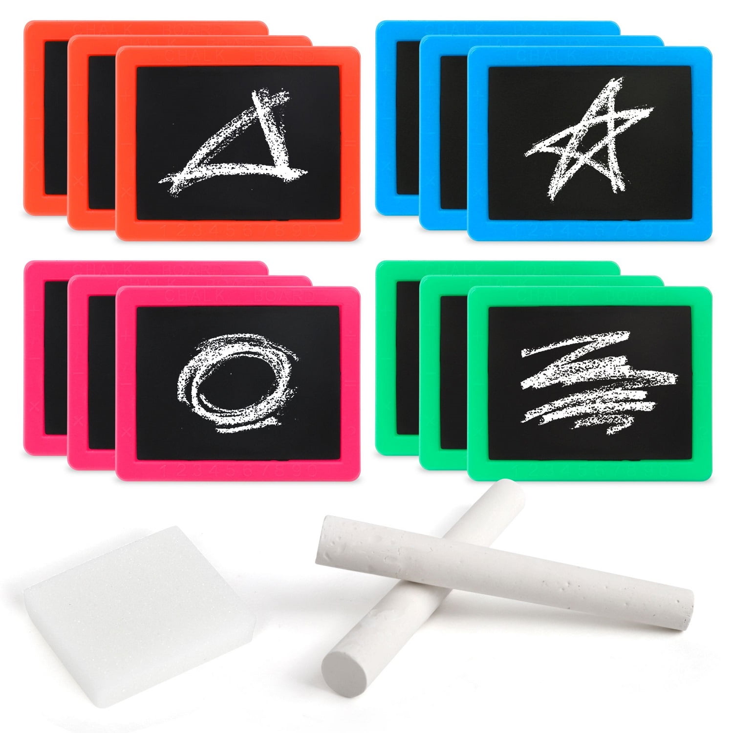 Joyabit Neon Chalkboard Toy Set 1 Mini Chalk Board with 2 Chalk Sticks