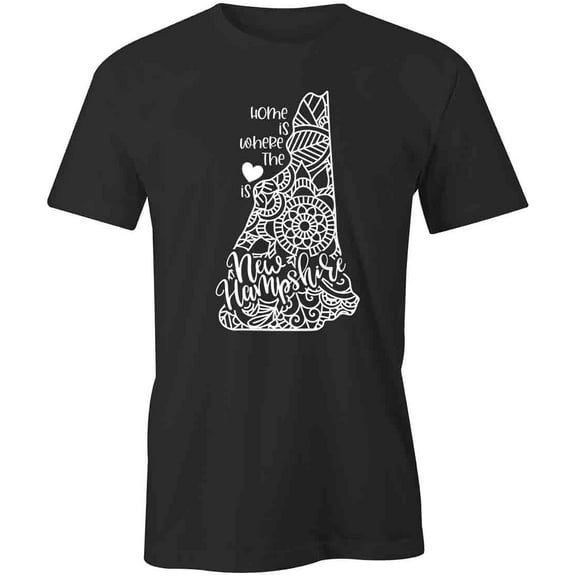 Home Is Where The Heart Is - New Hampshire T-Shirt | White Tee Gift