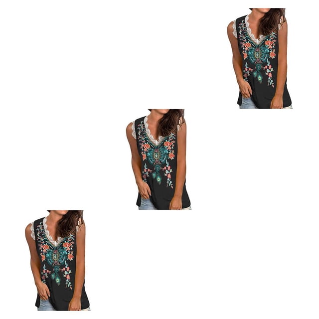 Chaleco de algodón Minnieouse para mujer camiseta Sin mangas estampada para citas vacaciones en la playa top básico de verano