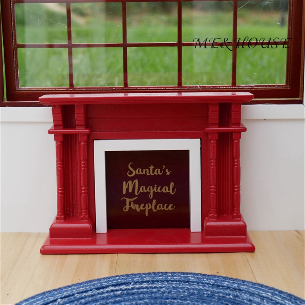 Mini Red Fireplace Shape Furniture Modeling Toy for 112 Doll House