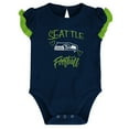 thumbnail image 2 of Newborn & Infant College Navy/Neon Green Seattle Seahawks Too Much Love Two-Piece Bodysuit Set, 2 of 3
