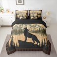 thumbnail image 2 of Homewish Female Men Women Safari Wolf Twin Bedding Sets 7-Piece,Jungle Animal Bedding Comforter Set Microfiber,Vintage Cabin Breathable Sheet Sets,Breathable Home Decor,Reversible, 2 of 8