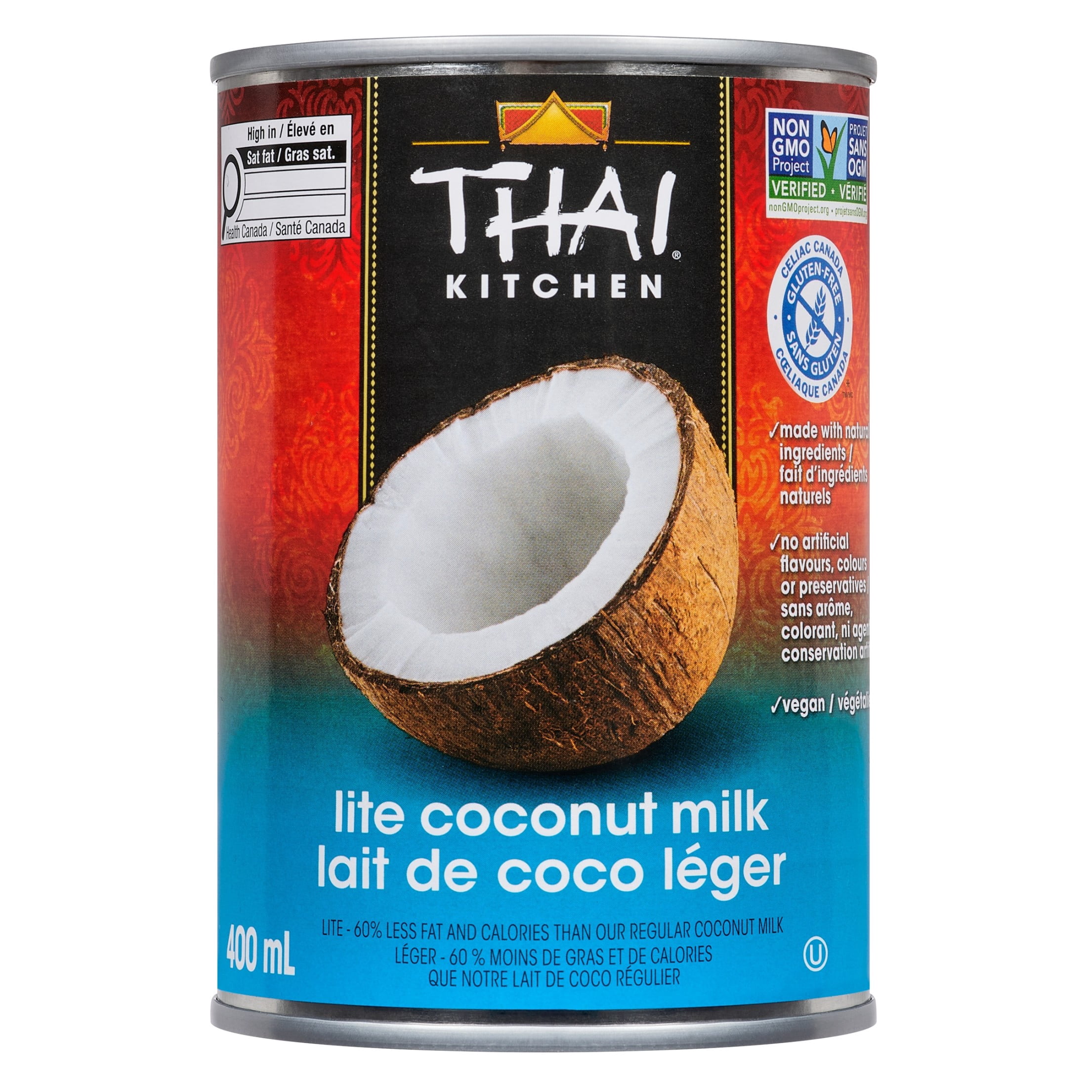 (2 pack) Thai Kitchen Gluten Free Gluten Free Lite Coconut Milk, 13.66 fl oz Can