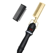 USTAR Hot Comb Hair Straightener, Electric Heating Comb, Portable Travel Anti-Scald Beard Straightener Press Comb, Ceramic Comb Security Portable Curling Iron Heated Brush