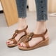 thumbnail image 2 of Amzcrzy Zapatos de mujer,Zapatos de mujer,Zapatillas de mujer, Sandalias de cuña de moda para mujer, estilo étnico, suela gruesa, color liso. Sandalias Mujer Zapatillas De Casa, 2 of 5