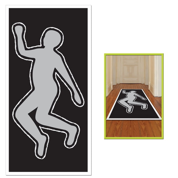 Beistle 30" x 5' Party Scene Investigation Body Silhouette White/Black 3/Pack 57831