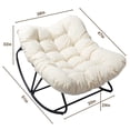 thumbnail image 3 of Tcbosik Outdoor Rocking Chair, Wicker Egg Chair, Indoor Comfy Oversized Papasan Chair with Padded Cushion, Rocker for Porch, Garden, Patio, Brown & Beige, 3 of 11