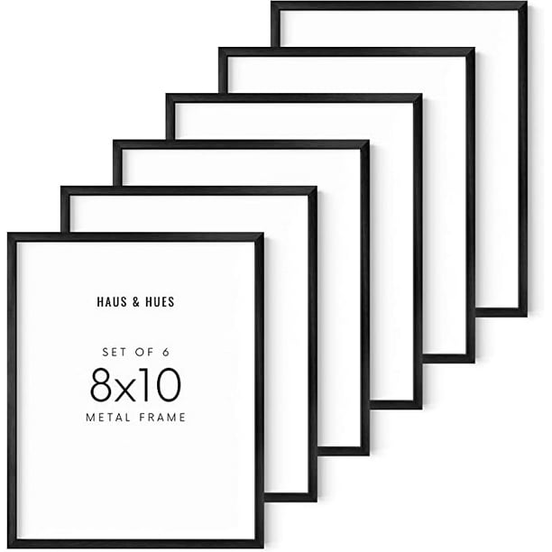 Haus and Hues Black 8x10 Picture Frame Set of 6 8 x 10 Frames Bulk, 8