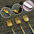 thumbnail image 3 of 6pcs Coffee Stirring Spoons, 6.1in Ice Cream Tasting Spoon, Stainless Steel Iced Tea Spoons, Long Handle Square Head Tiny Spoon for Pudding, Yogurt, Jam, 3 of 7