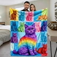 thumbnail image 5 of Cute Cat Blanket Super Soft Flannel Throw Blanket Bedding Cats Gifts for Cat Lover Woman Kids Adults 50"x60", 5 of 8