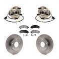 thumbnail image 1 of Transit Auto Front Hub Bearing Assembly Disc Brake Rotors and Semi-Metallic Pads Kit for Car 1997 Chevrolet Blazer 4WD with Drum rear brakes Integral Sensor KBB-126432, 1 of 11