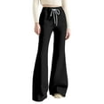 thumbnail image 6 of EDFBUYKRS Female Women Pants Casual Womens Cargo Pants Tall 34 Inseam Women Lined Sweatpants Wide Straight Leg Pants Bottom Sweatpants Joggers Pants Workout High Waisted Yoga Pants with Pockets M, 6 of 6