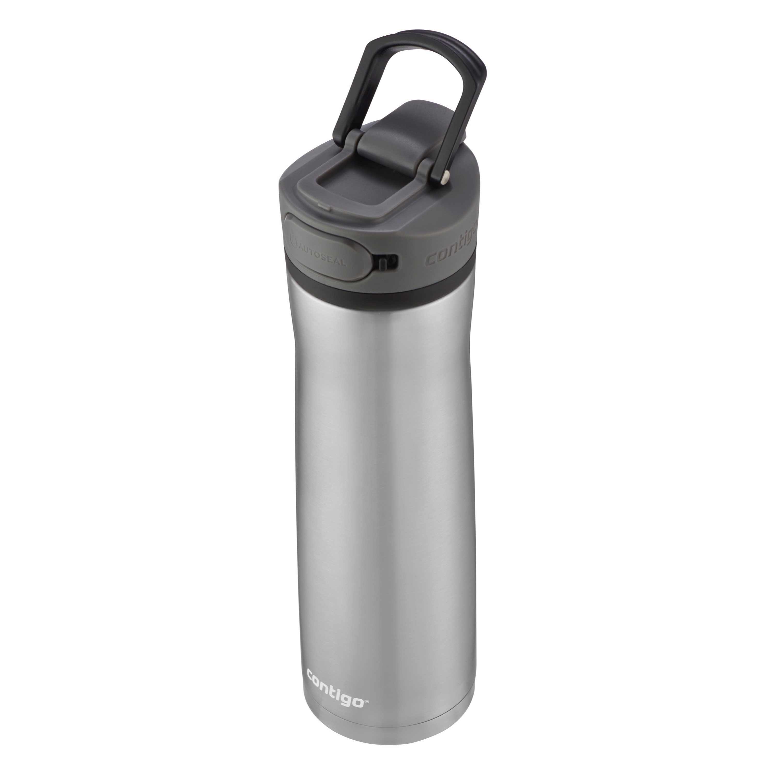 Contigo Cortland Chill 2.0 24 oz Silver, Gray and Licorice Solid Print Double Wall Vacuum Insulated Stainless Steel Water Bottle with Wide Mouth Lid - image 4 of 9