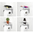 thumbnail image 4 of Laklulu Dispensador de papel higiénico de acero inoxidable montado en la pared con estante para baño cocina cromado, 4 of 5