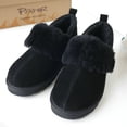 thumbnail image 2 of Pamir Women's Genuine Suede Shearling Ankle Moccasin Booties Slippers Boots Memory Foam Indoor Outdoor Black 6 M US, 2 of 9