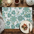 thumbnail image 2 of Placemats Set of 4, Teal Paisley Pattern Place Mats Boho Abstract Floral Tablemats Washable Placemat Table Decoration for Kitchen Table Dinner Party Home Decor Indoor Outdoor 13x19 Inch, 2 of 9