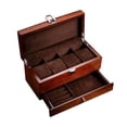 thumbnail image 4 of Double Layer Watch Box Multifunctional Practical Storage Case Display Holder for Dark Brown, 4 of 8