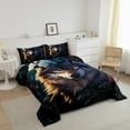 thumbnail image 3 of Cool Wolf Comforter Set 3D Animal Wolf Bedding Sets Full Size Red Rose Floral Bedding Comforter Sets Boho Exotic Gothic Style Down Comforter Cool Wolf Print Duvet Set, 3 of 7