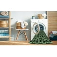 thumbnail image 2 of Ahgly Company Machine Washable Indoor Round Transitional Green Area Rugs, 4' Round, 2 of 7