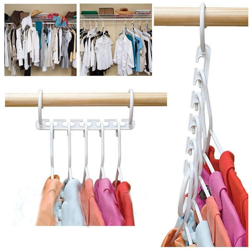 2 x Pack Wonder Hanger Organizer Space Saver Magic closet Clothing Rack Hooks UK 