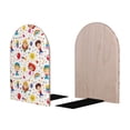 thumbnail image 2 of Lsque Childrens Party Printed Wood Bookends,Non-Skid Bookend for Shelves,Heavy Duty Support Bookends,Non-Slip Foam Pads for Office, Home, and Library,1 Pair, 2 of 8