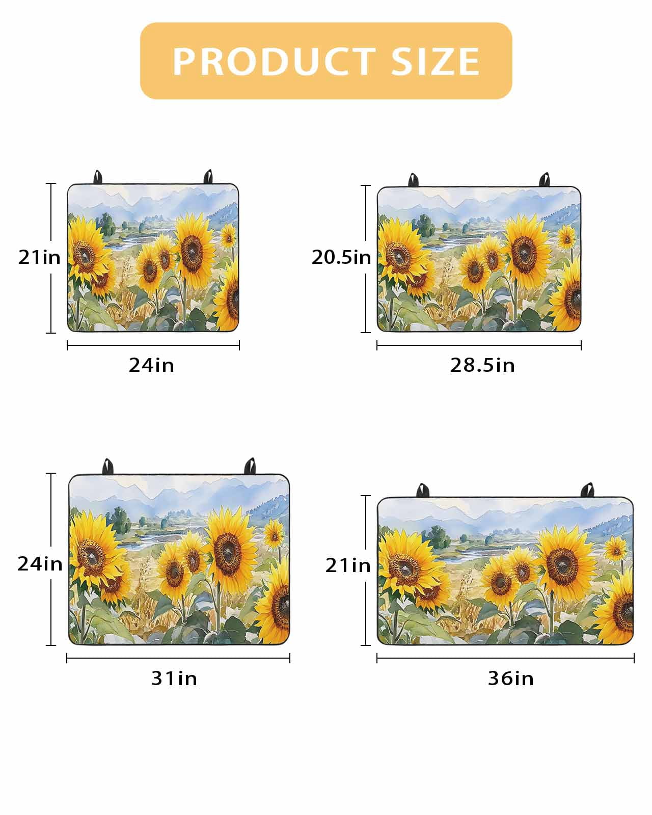 nqOlkjepod Large Induction Cooktop Protector Mat 24"x21", Summer Sunflower Stove Top Covers for Electric Stove, Spring Pastoral Retro Mountain Floral Stove Burner Cover Mats, Glass Top Stove Cover
