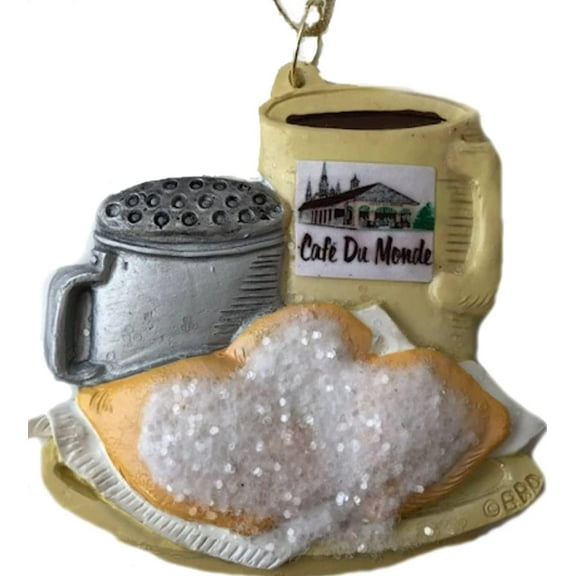 New Orleans Ornament Christmas Coffee and Beignets Cafe du monde Donuts Ornaments Favor Decor/French Quarter Souvenir Wedding NOLA