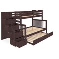 thumbnail image 3 of Bedz King Stairway Bunk Beds Twin over Full with 4 Drawers in the Steps and a Twin Trundle, Dark Cherry, 3 of 9
