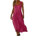 thumbnail image 5 of Ounisa Womens Summer Casual Scoop Neck Sleeveless Long Dresses Tank Top Patchwork Maxi Dress with Pockets, 5 of 7