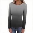 thumbnail image 4 of zbxnLI Womens Ribbed Long Sleeve Shirts Knit Slim Basic Tee Tops Casual Comfy Fall Going out T-Shirts, 4 of 8