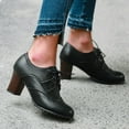 thumbnail image 2 of Mepaouo Women's Ankle Boots Lace-up Round Toe Low Heel Dress Booties Comfortable Formal Work Shoes, 2 of 6