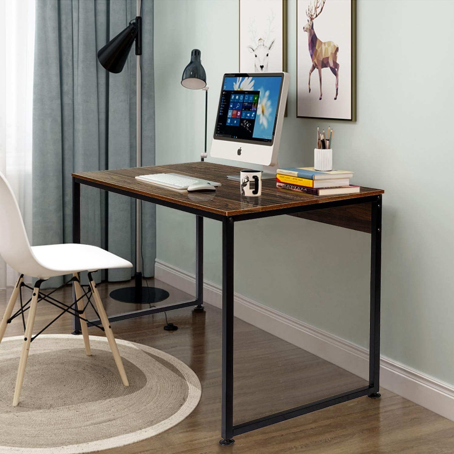 Vecelo Rectangular Computer Office Writing Desk Modern Easy