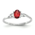 thumbnail image 1 of Bague en Or Blanc 10K Grenat Poli Pierre de Naissance, 1 of 4