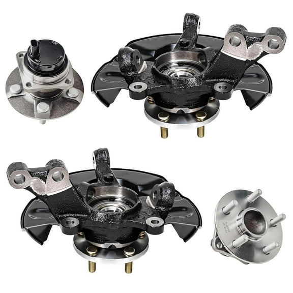 Detroit Axle - FWD Front Steering Knuckles Rear Wheel Hub and Bearings Replacement for 2003-2008 Toyota Matrix - 4pc Set