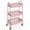 Pink, variant on edx 3 Tier Rolling Cart, Metal Utility Storage Cart with Lockable Wheels for Livingroom, Bathroom, Kitchen & Narrow Spaces,White
