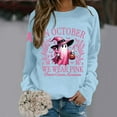 thumbnail image 4 of In October We Wear Pink Halloween Sweatshirts for Women Cancer Awareness Ghost Graphic Crewneck Sweatshirt, 4 of 6