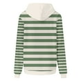 thumbnail image 6 of Idoravan Striped Sweatshirts for Women Oversized Women's Loose Fitting Hooded Long Sleeved Hoodie Sports Top with Frant Pocket Army Green L, 6 of 8