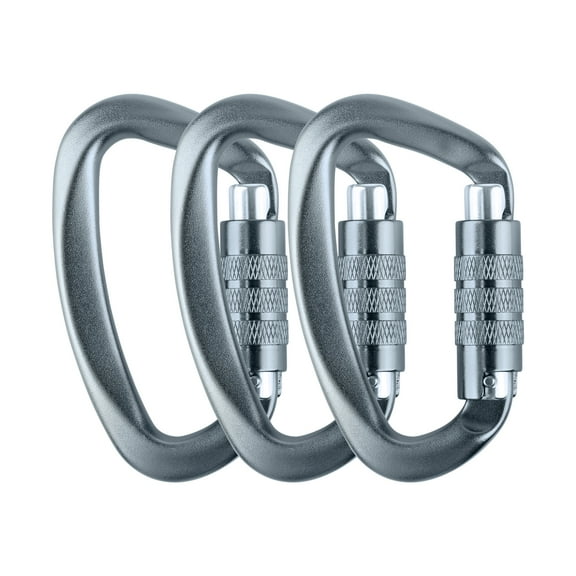Aspire 3Pcs Auto-Locking Carabiner 12KN (2699 Lbs), 3 Inch Heavy Duty Locking Carabiners for Hammock Camping Swing (Gray)
