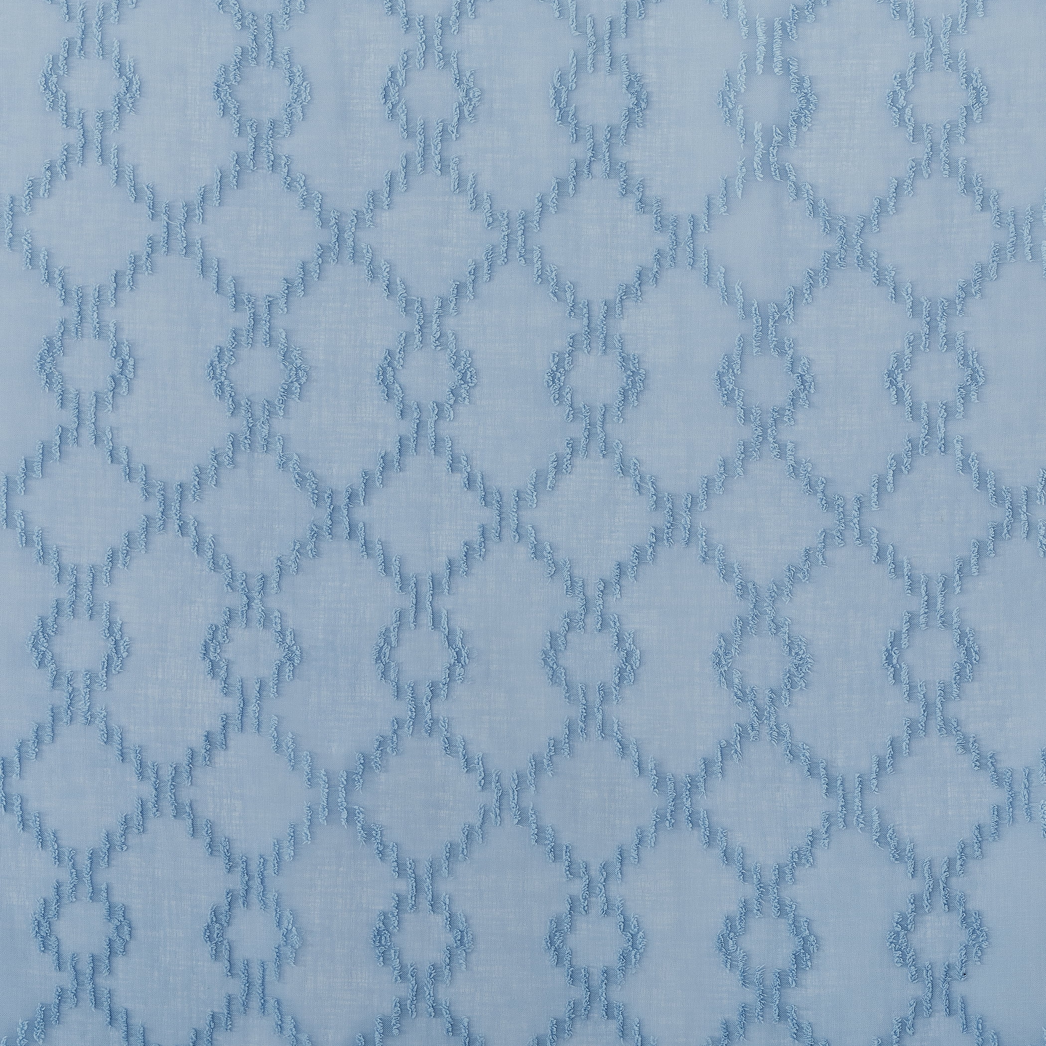 No. 918 Tina Geometric Clipped Semi-Sheer Rod Pocket Kitchen Curtains, 54"x24"