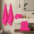 thumbnail image 6 of MyOwn Ultra Soft 24-Piece Towel Set - 100% Pure Ringspun Cotton, Contains 8 Oversized Bath Towels 27x54, 8 Hand Towels 16x28, 8 Wash Cloths 13x13 - Ideal for Everyday use, Hotel & Spa - Hot Pink, 6 of 8