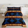 thumbnail image 2 of Feelyou Black Blue Aztec Full Size Comforter Sets for Women, Retro Western Bohemian Bedding Comforter Set, Hippie Tribal Abstract Reversible Bedding Sets, Breathable Home Decor, 3-Piece, 2 of 8